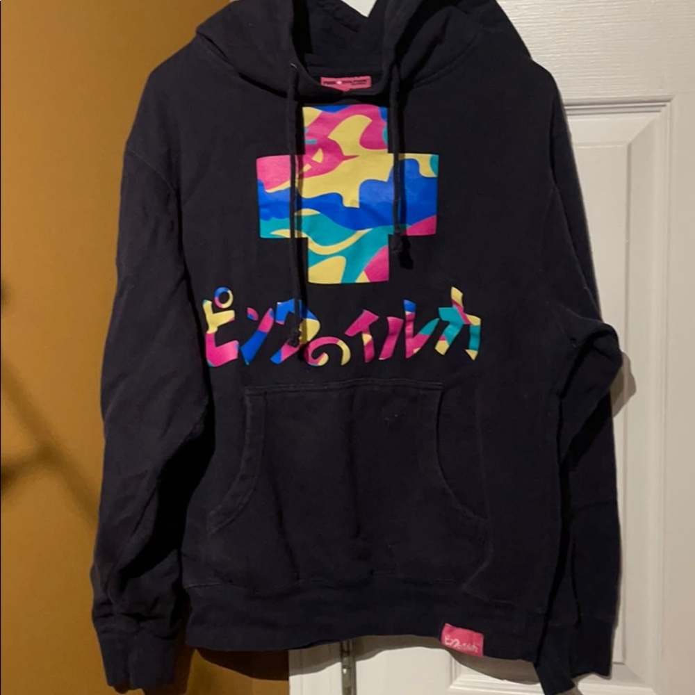 RARE Navy Blue Pink Dolphin Hoodie